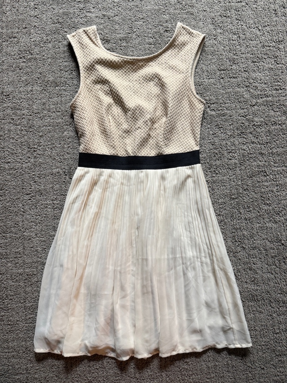 COPE Gold and Cream Textured Dress
